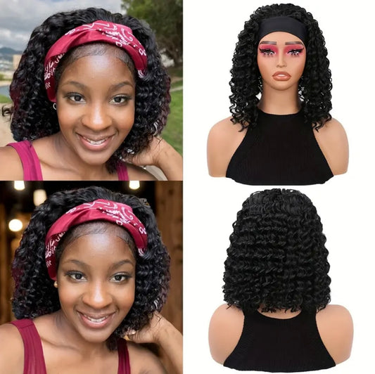 Afro Kinky/Jerry Curly Headband Wig