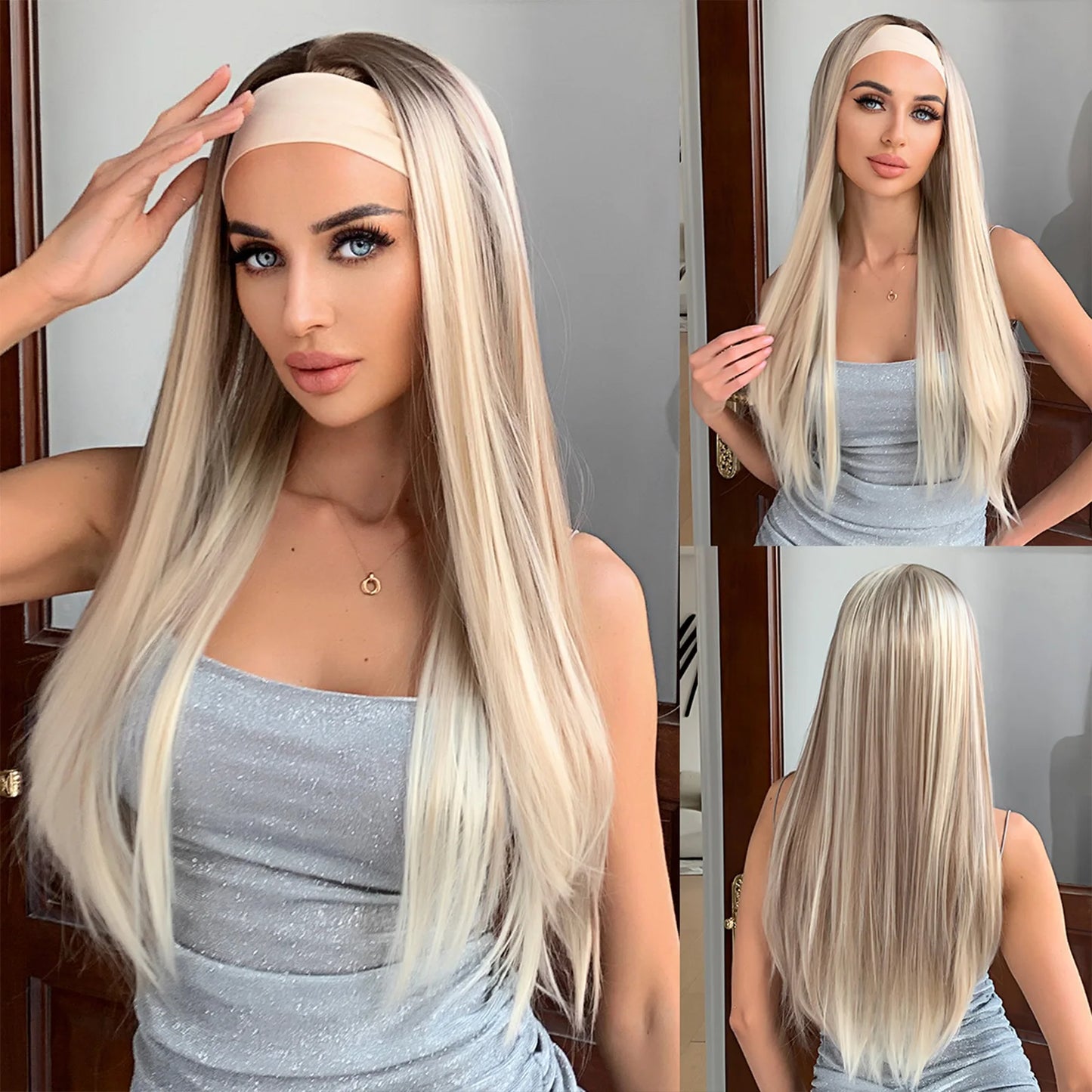 Long Curly & Straight Heat Resistent Headband Wigs