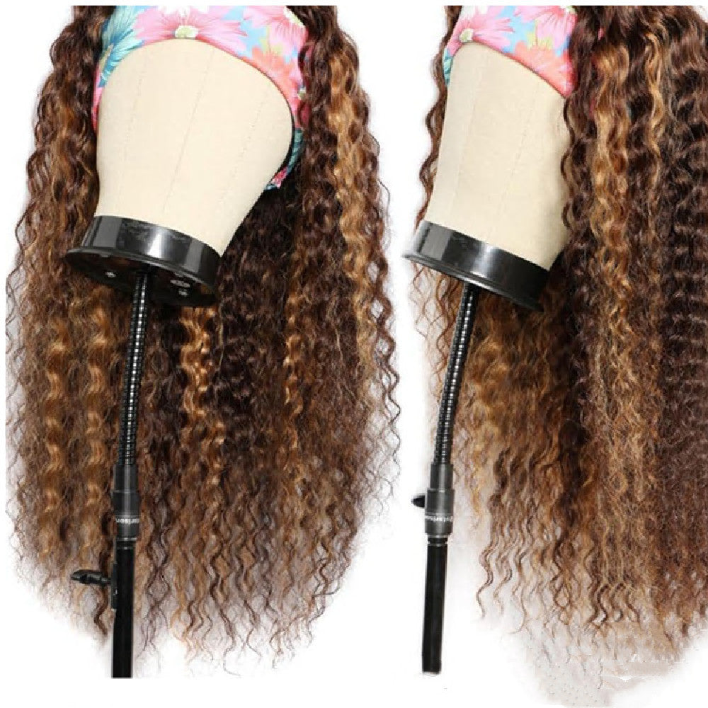 Long Curly Mixed Colour Headband Wig