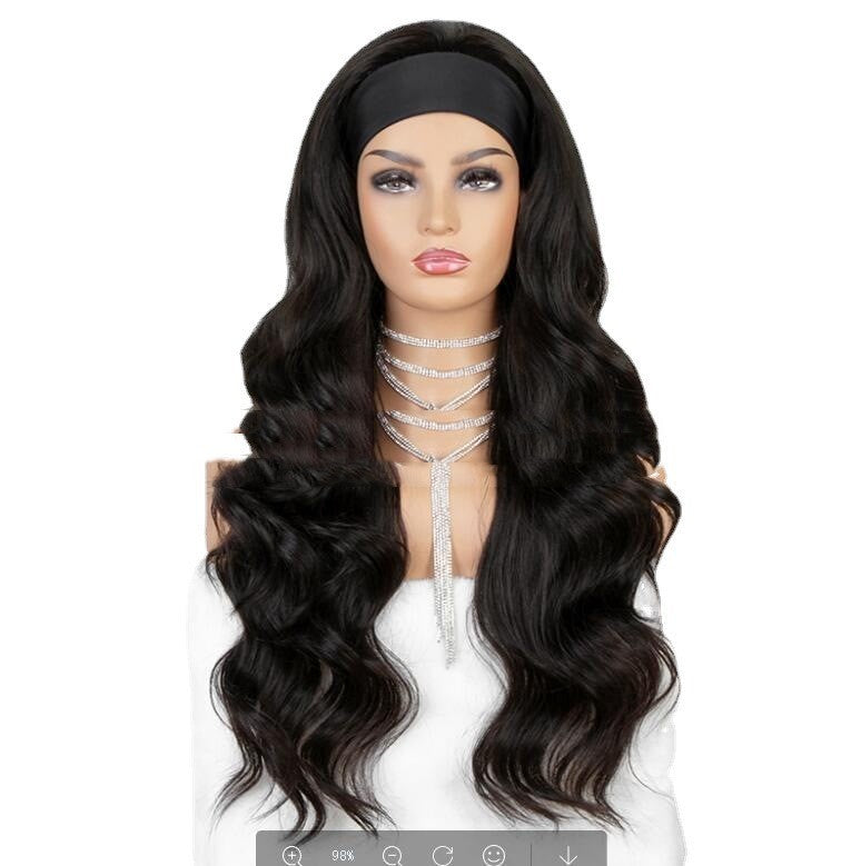 Deepwave Black Headband Wig