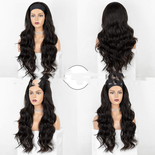 Deepwave Black Headband Wig