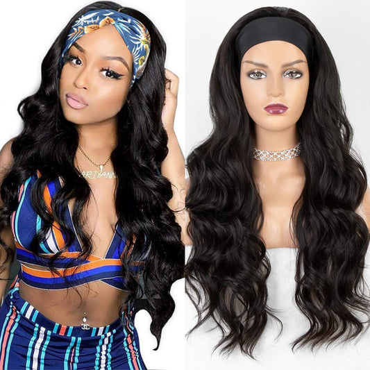 Deepwave Black Headband Wig