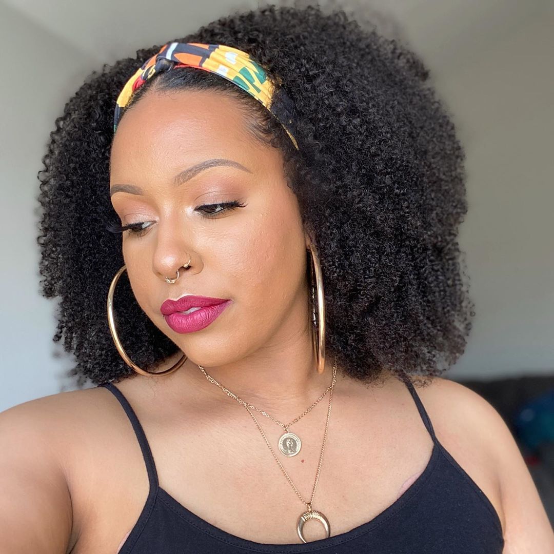 Jerry Curl fluffy Headband Wig