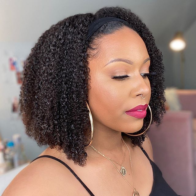 Jerry Curl fluffy Headband Wig