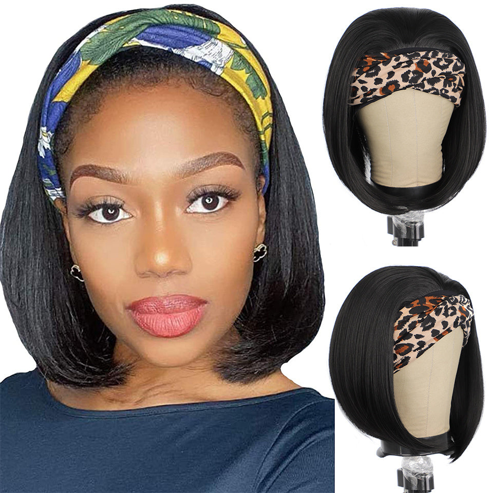 Silk Heat Resistant Headband Wig