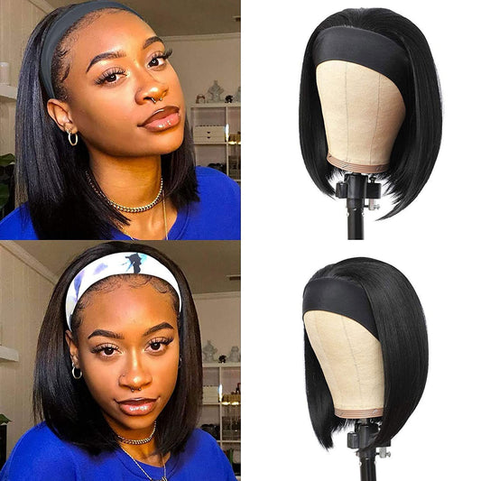 Silk Heat Resistant Headband Wig