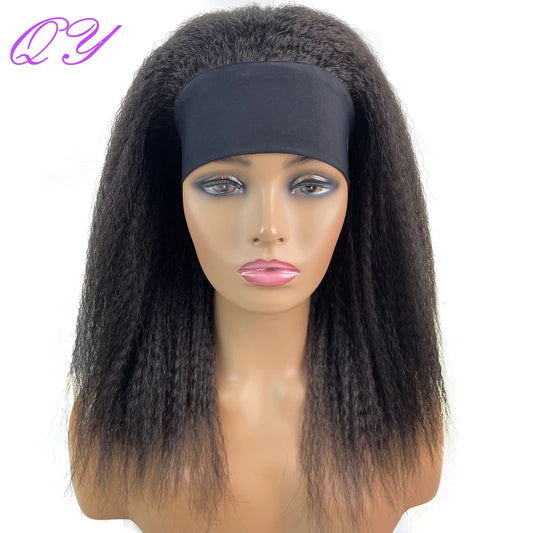 African Straight Yaki Kinky Headband Wigs