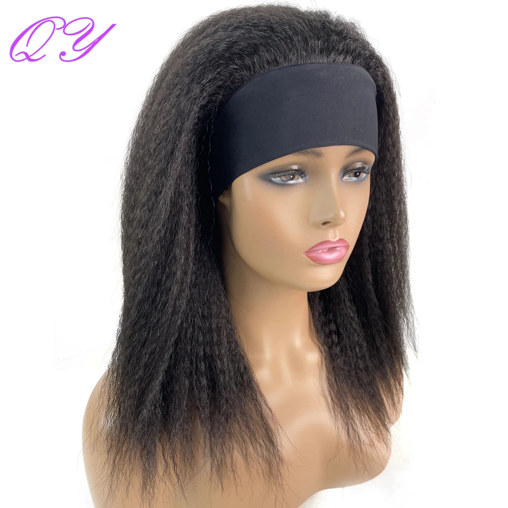 African Straight Yaki Kinky Headband Wigs