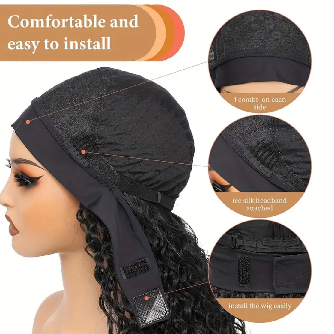 Afro Kinky/Jerry Curly Headband Wig