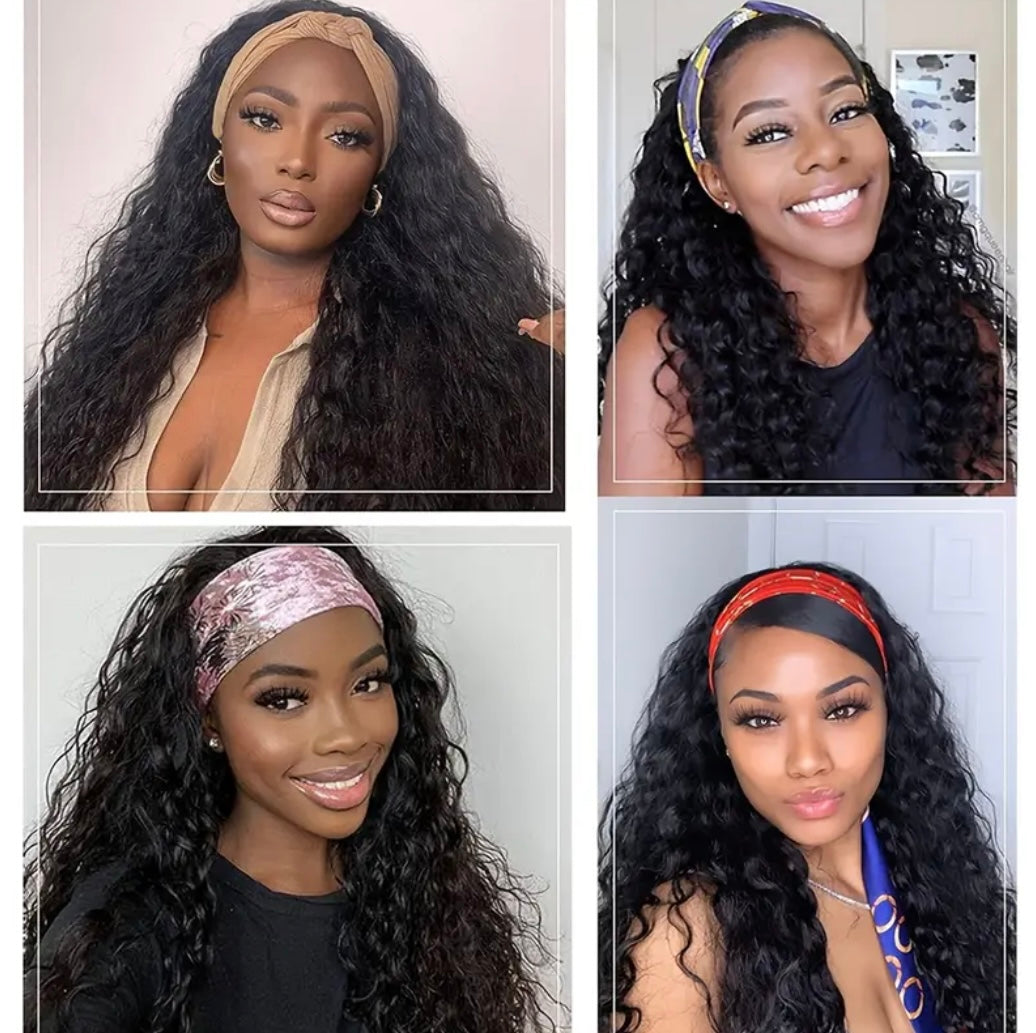 Curly Wave 180% Density Headband Wig
