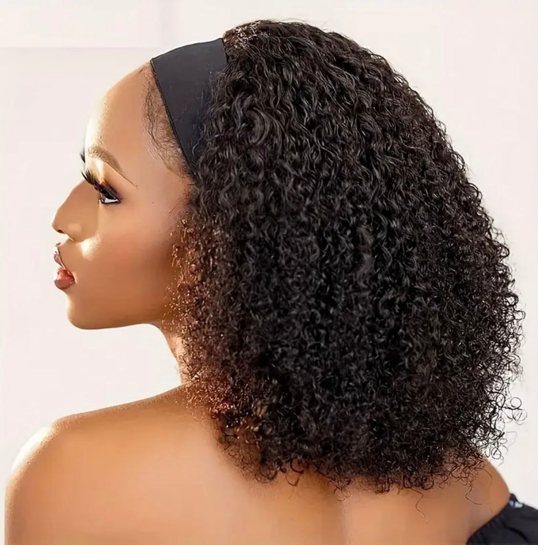 Afro Kinky/Jerry Curly Headband Wig