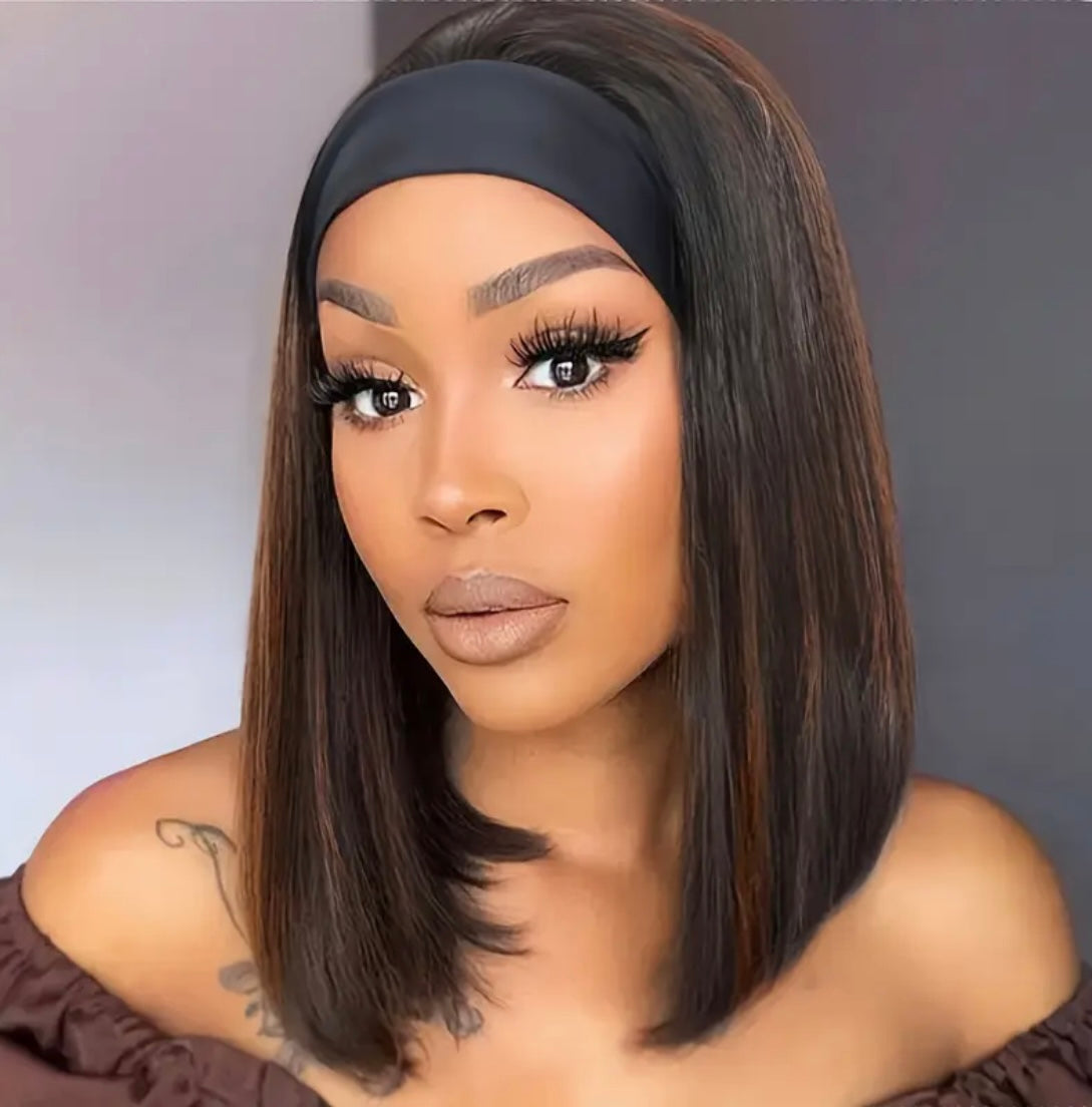 Straight Bob Headband Wig