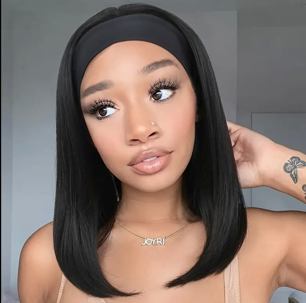 Straight Bob Headband Wig