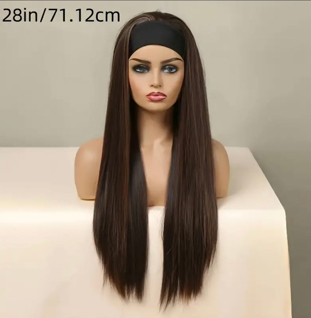 Long Straight Mixed Colour Wig