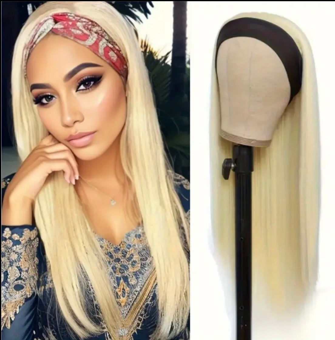 Long Straight Blended Headband Wig