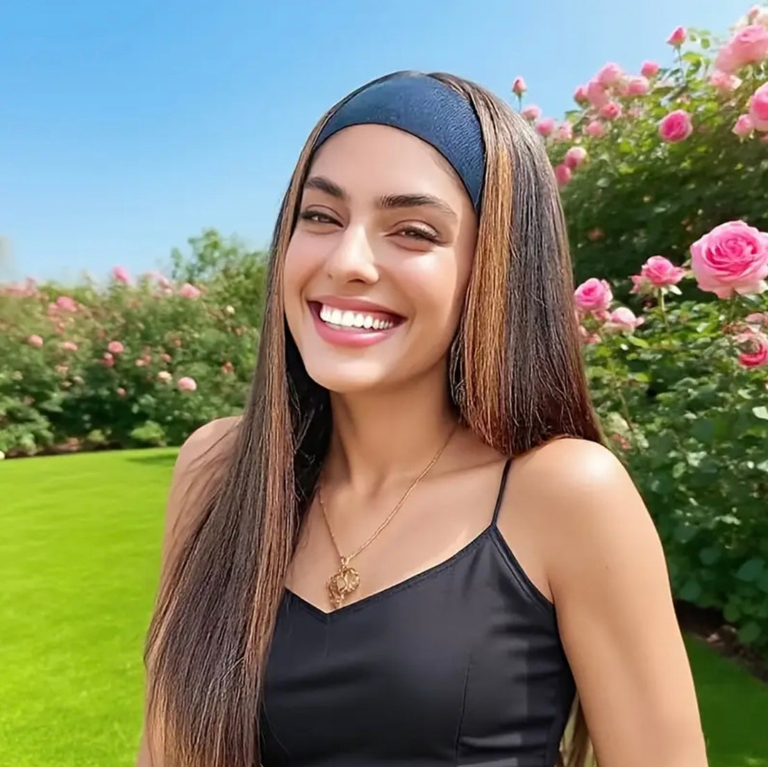 Ice Sliky Fiber Straight Headband Wig