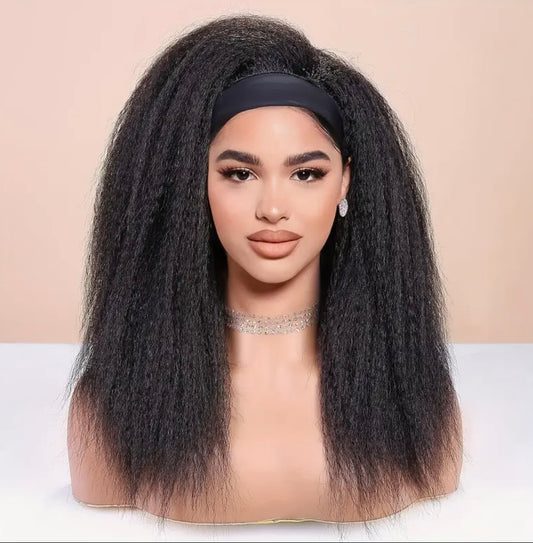 Kinky Straight Afro Headband Wig