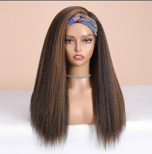 Kinky Straight Afro Headband Wig