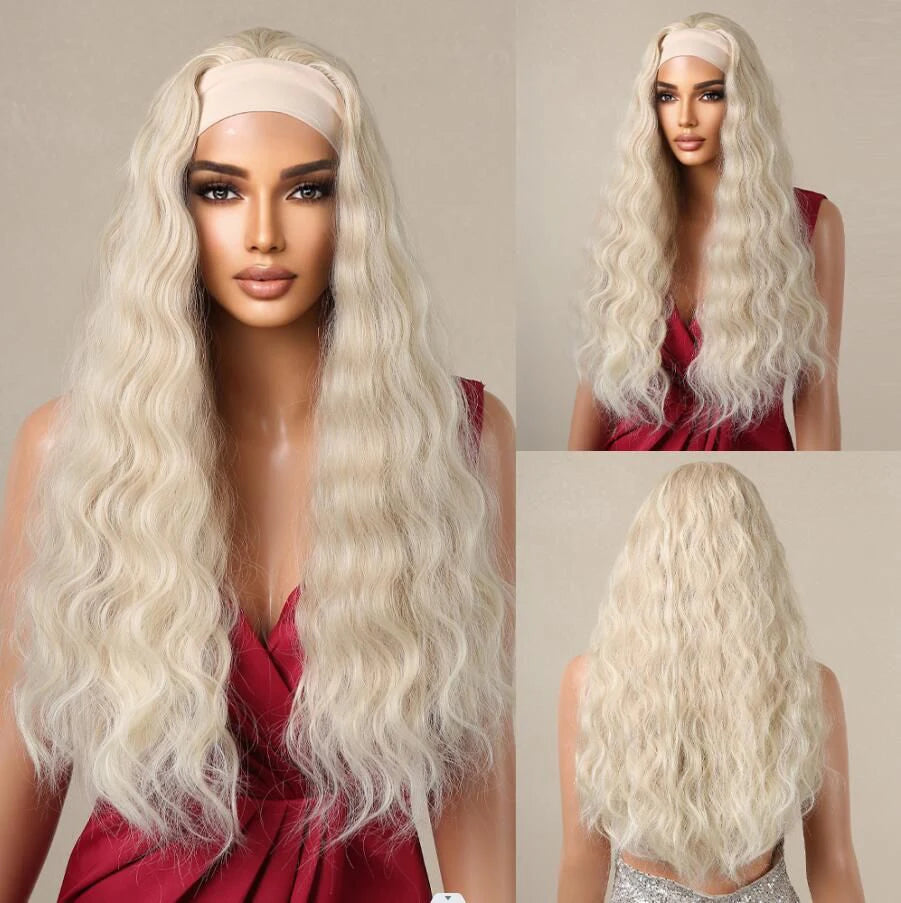 Long Curly & Straight Heat Resistent Headband Wigs