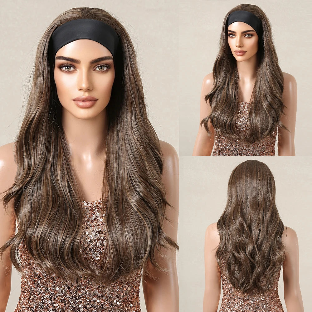 Synthetic Hair Long Straight & Curly Headband Wig