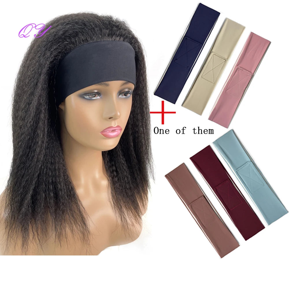 African Straight Yaki Kinky Headband Wigs