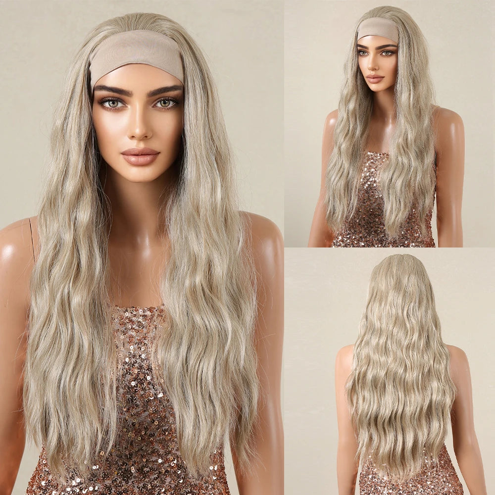 Synthetic Hair Long Straight & Curly Headband Wig