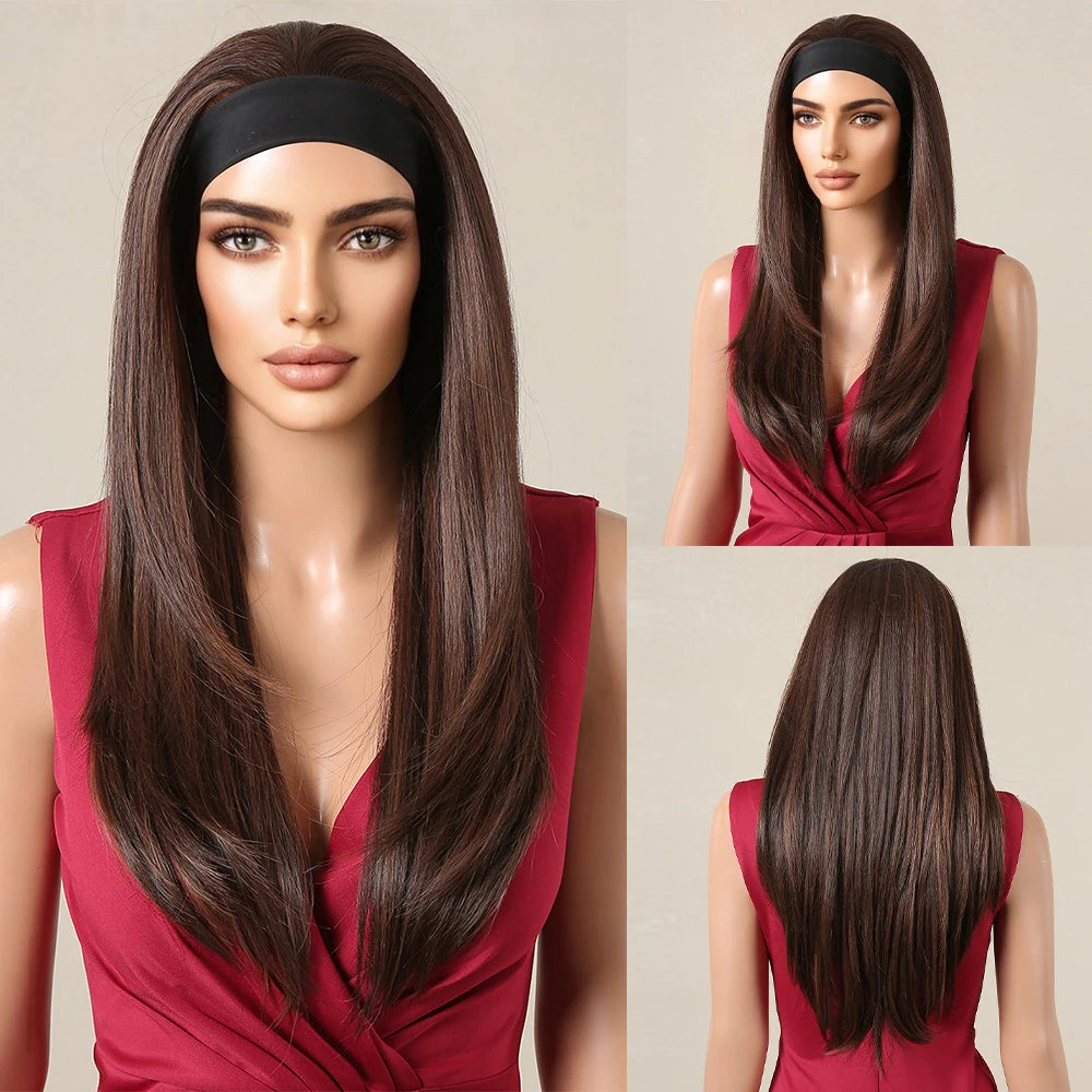 Long Curly & Straight Heat Resistent Headband Wigs