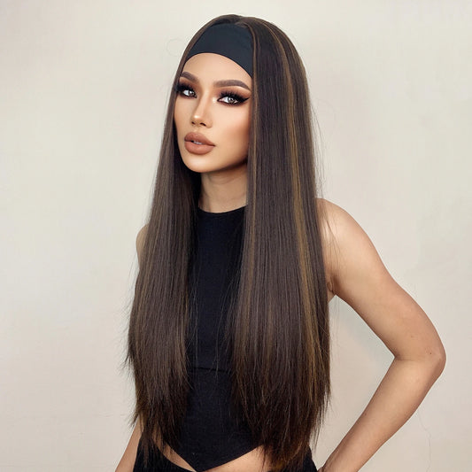 Synthetic Hair Long Straight & Curly Headband Wig