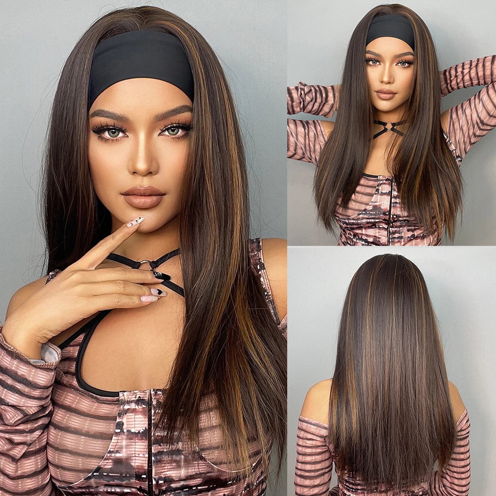 Long Curly & Straight Heat Resistent Headband Wigs