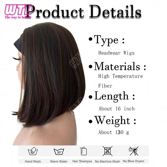 Short Straight 16/24-inch Headband Wigs