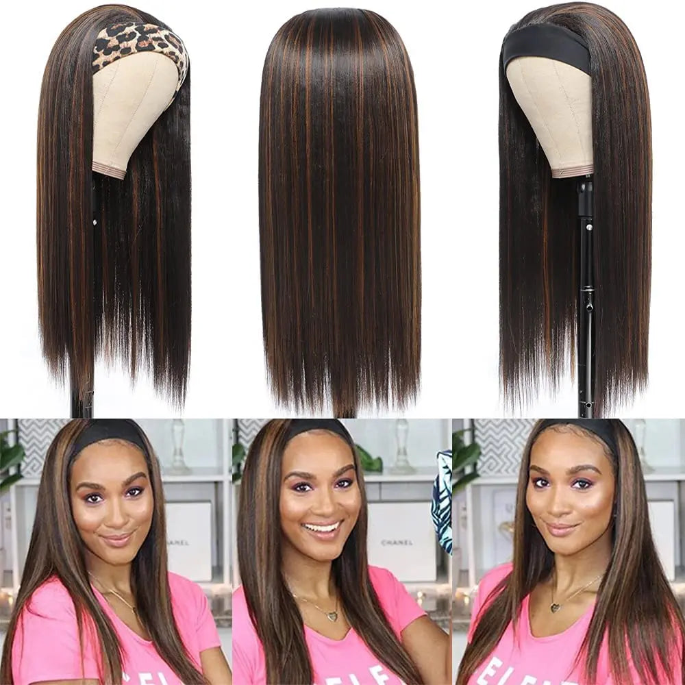 Long Straight Mixed Headband Wig