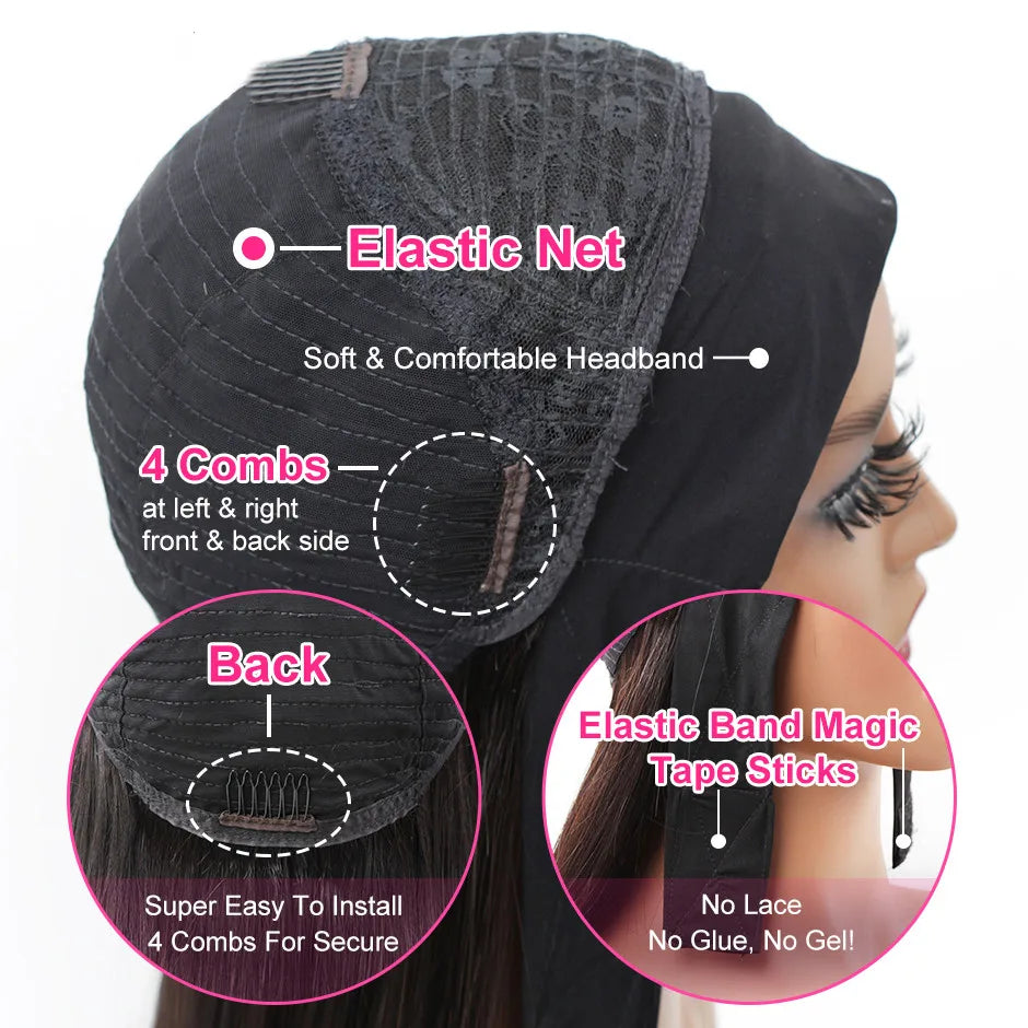 Long Straight Mixed Headband Wig