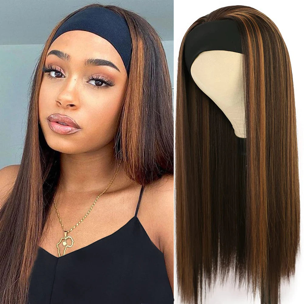 Long Straight Mixed Headband Wig