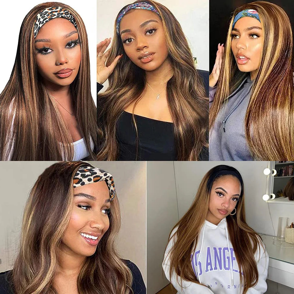 Long Straight Mixed Headband Wig
