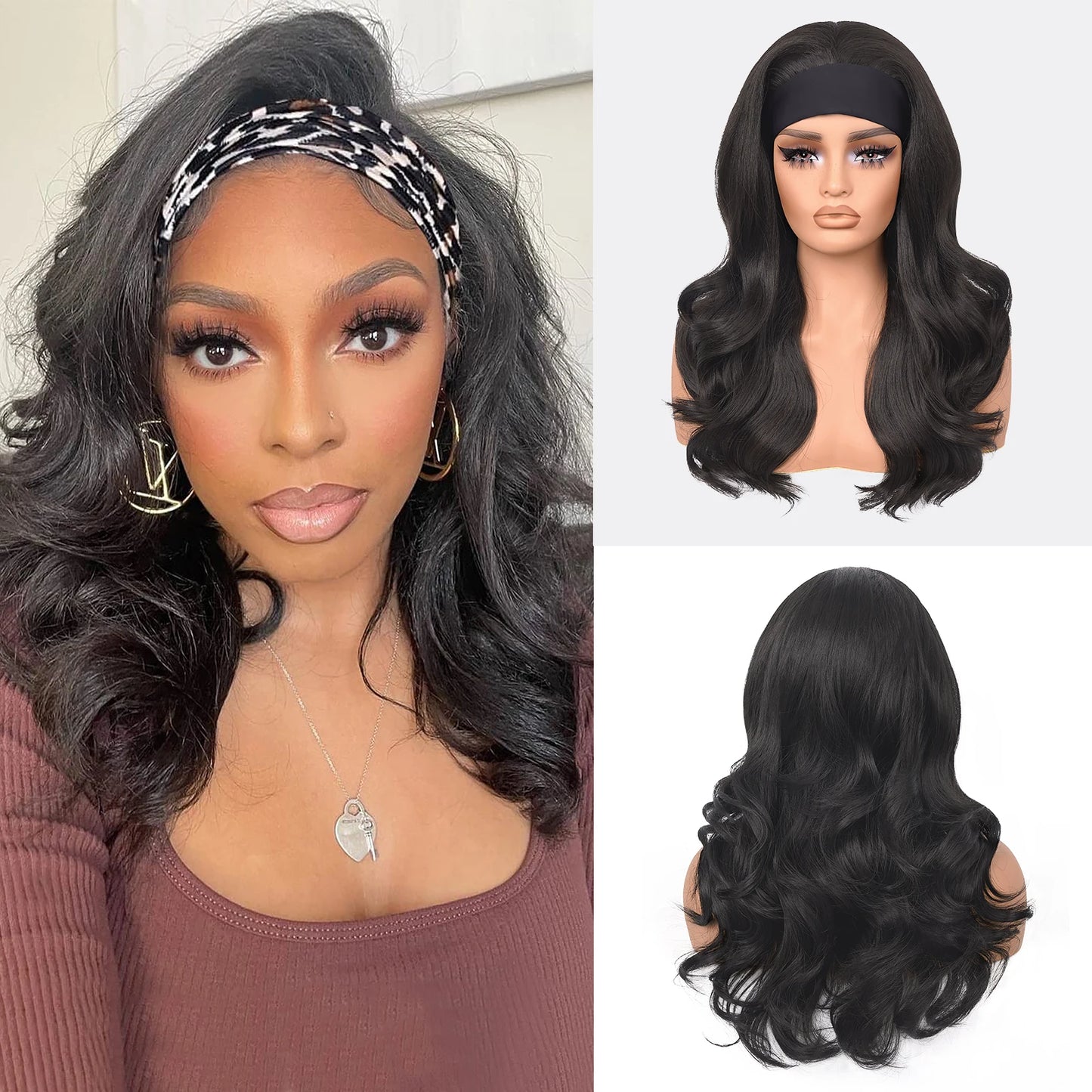 Ginger Blonde Highlight Body Wave Headband Wig