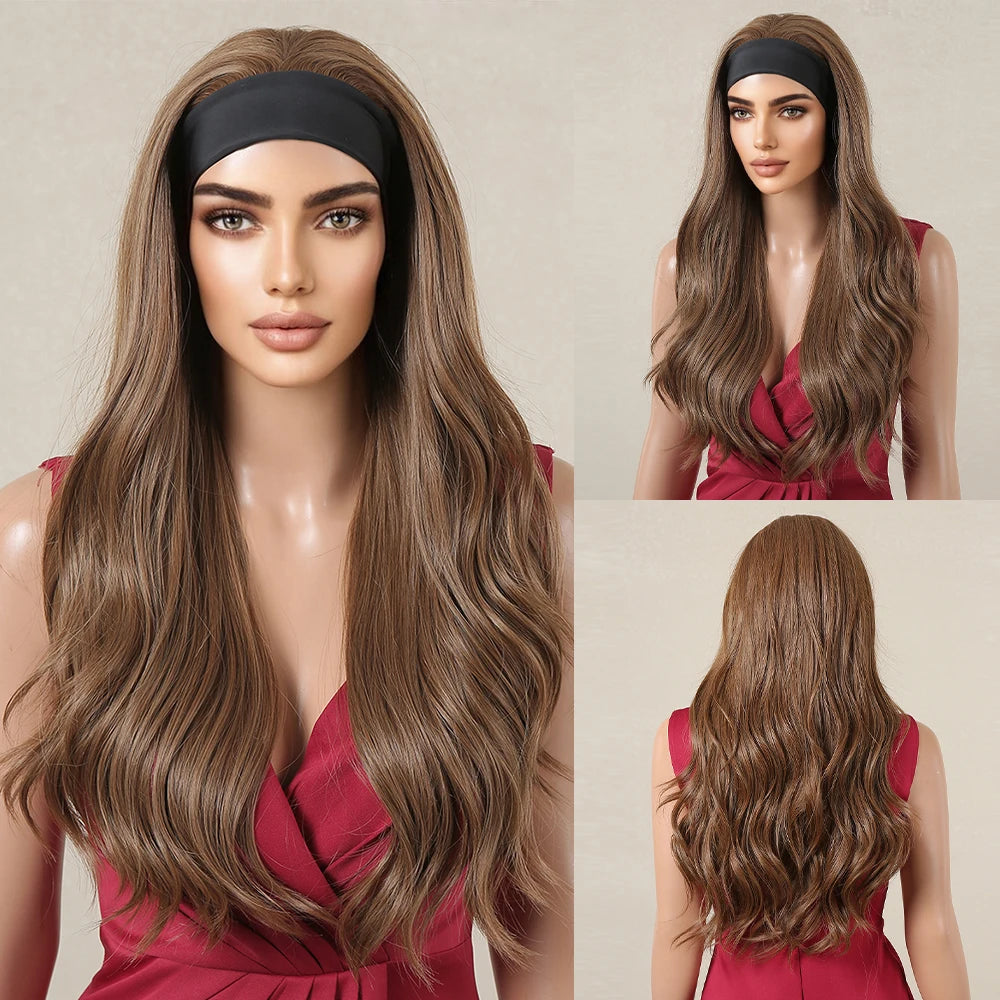 Synthetic Hair Long Straight & Curly Headband Wig