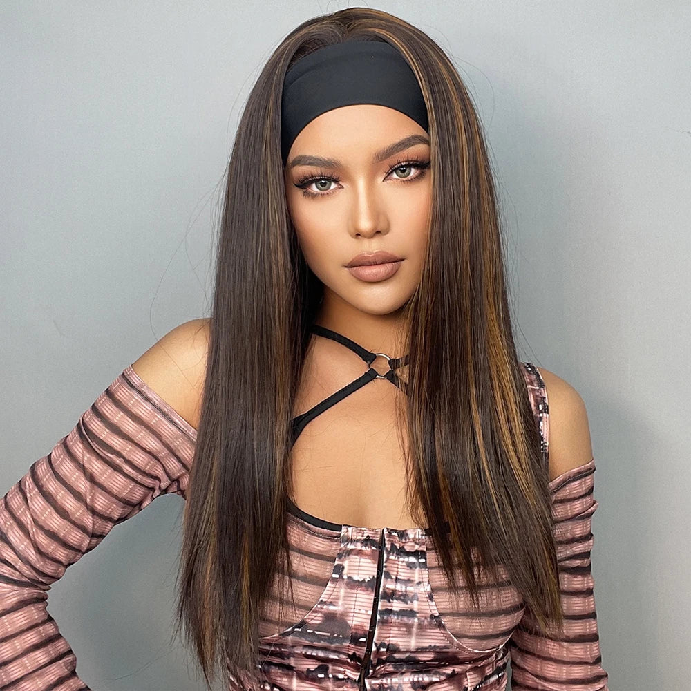 Long Curly & Straight Heat Resistent Headband Wigs