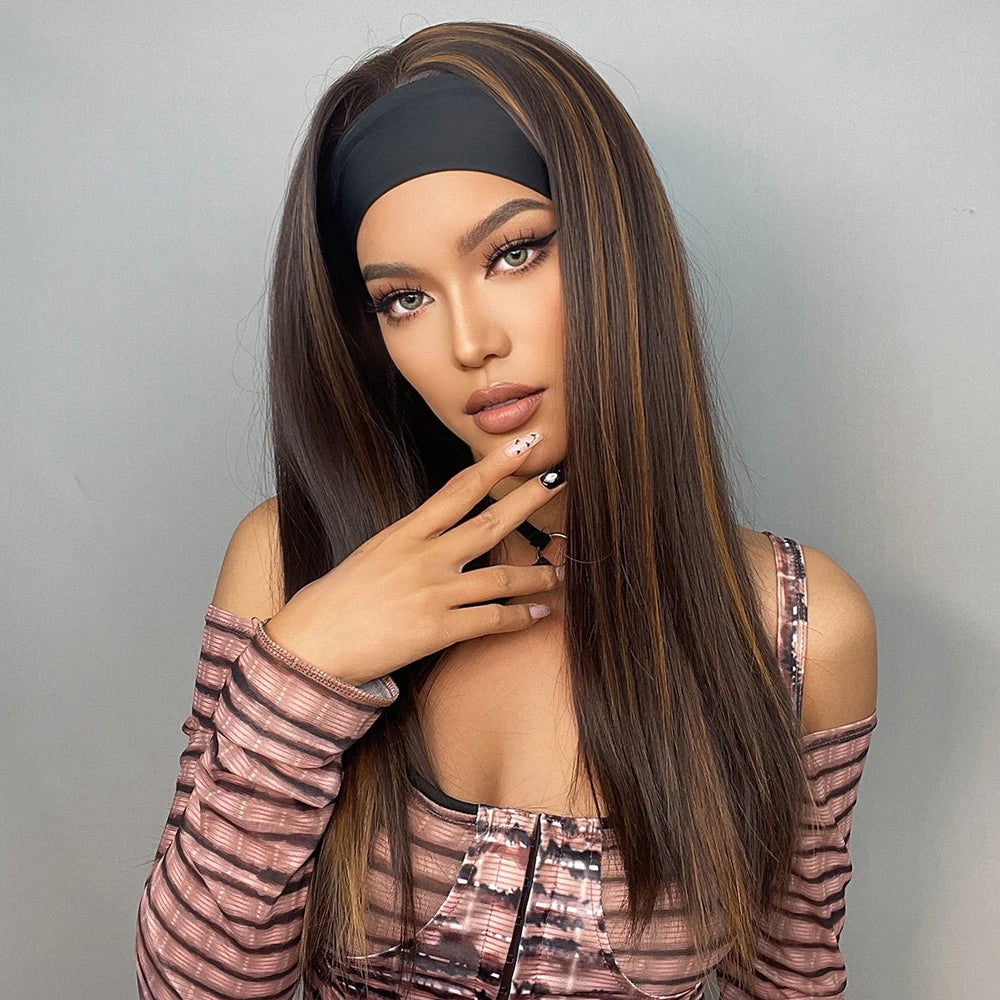 Long Curly & Straight Heat Resistent Headband Wigs