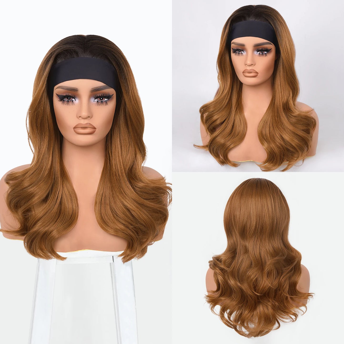 Ginger Blonde Highlight Body Wave Headband Wig