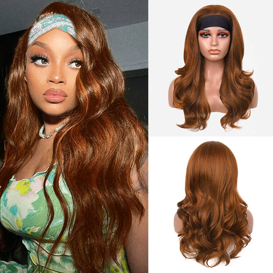 Ginger Blonde Highlight Body Wave Headband Wig