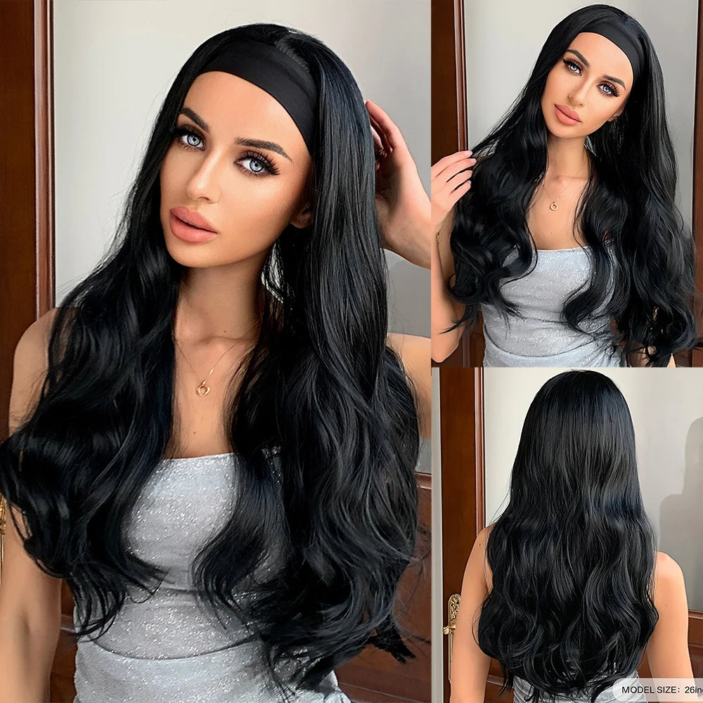 Synthetic Hair Long Straight & Curly Headband Wig