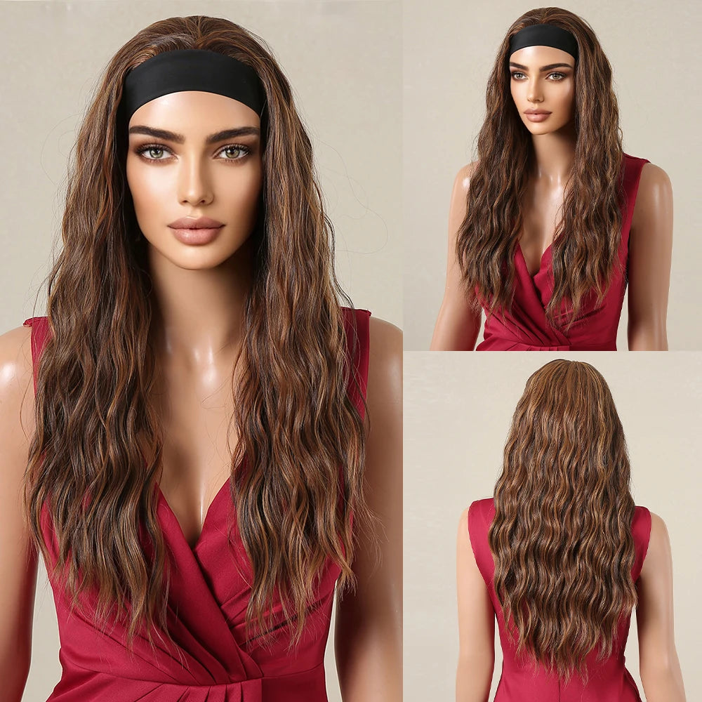 Synthetic Hair Long Straight & Curly Headband Wig