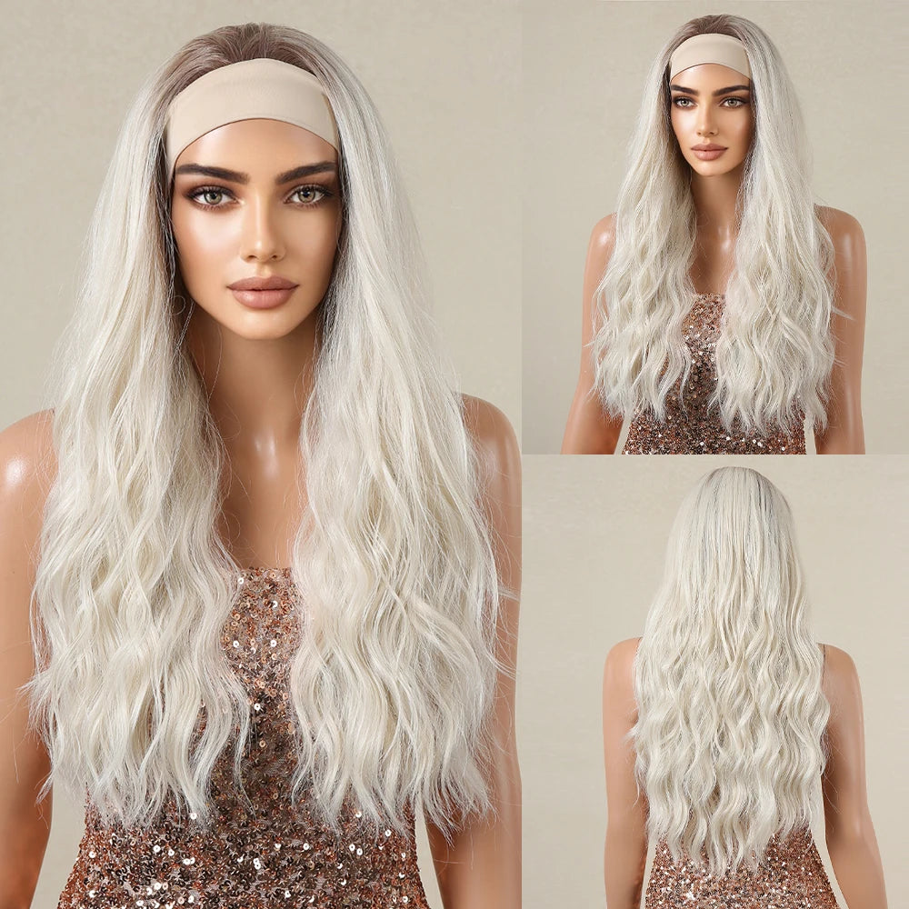 Synthetic Hair Long Straight & Curly Headband Wig