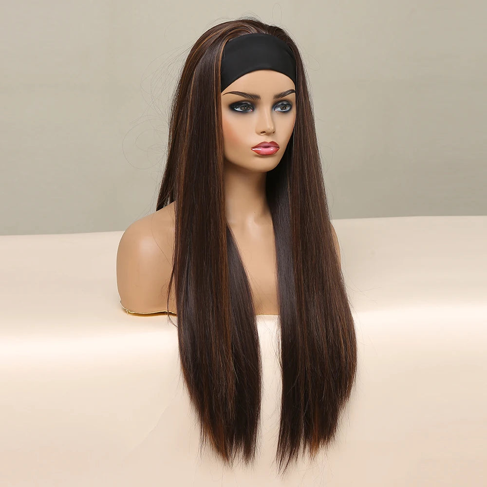 Synthetic Hair Long Straight & Curly Headband Wig