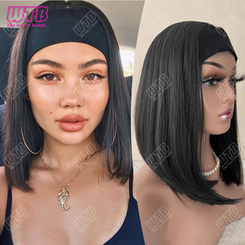 Short Straight 16/24-inch Headband Wigs