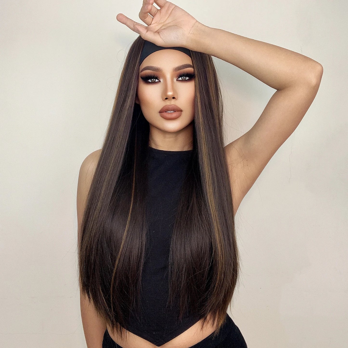 Synthetic Hair Long Straight & Curly Headband Wig