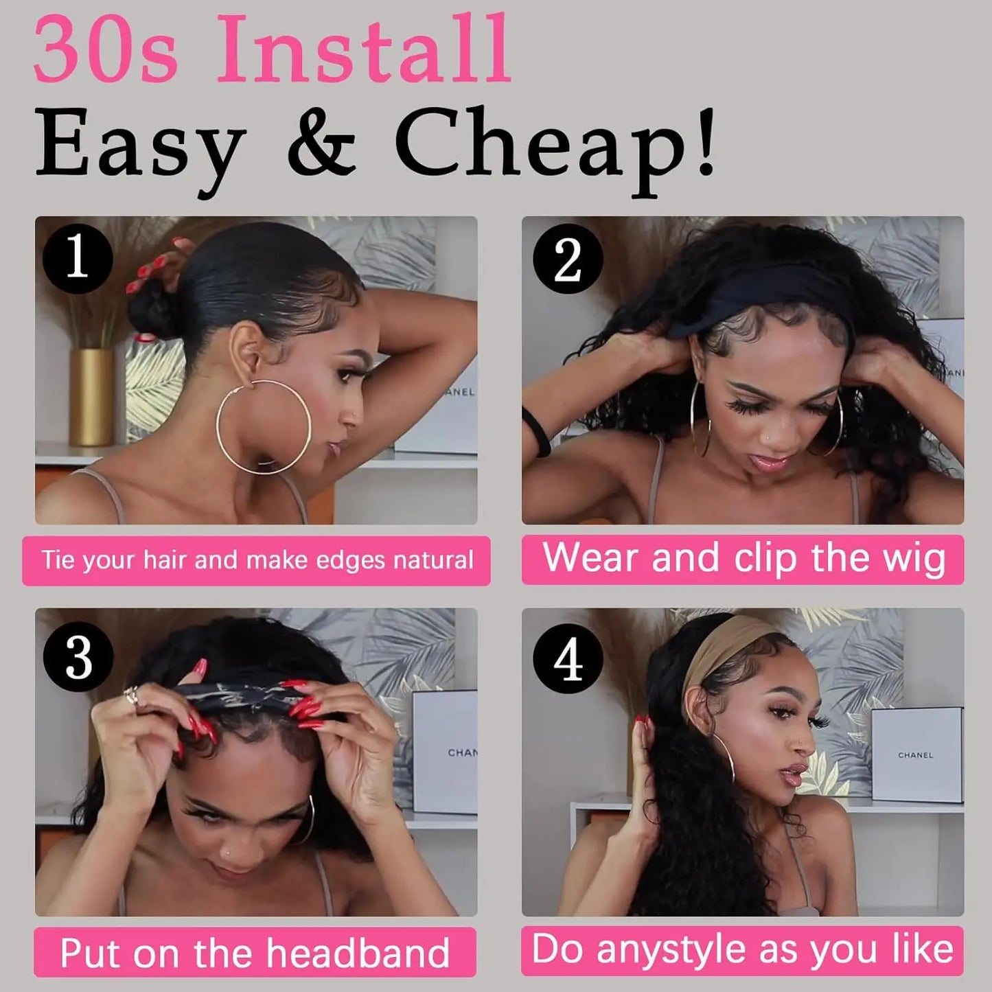 Ginger Blonde Highlight Body Wave Headband Wig